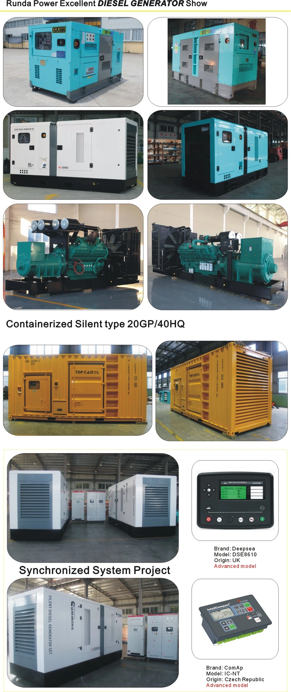 800kw/1000kVA Diesel Power Generation Plant with Imported Engines