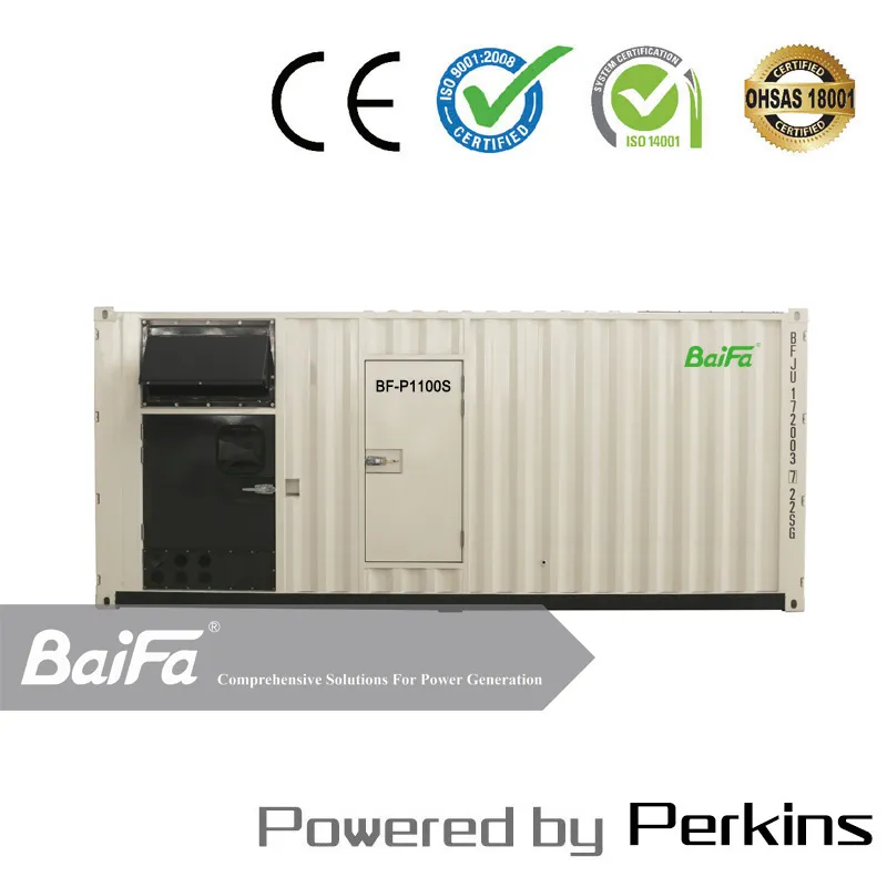 880kw conteneurisé 20FT générateur de gaz/diesel d'énergie électrique alimenté par moteur Perkins